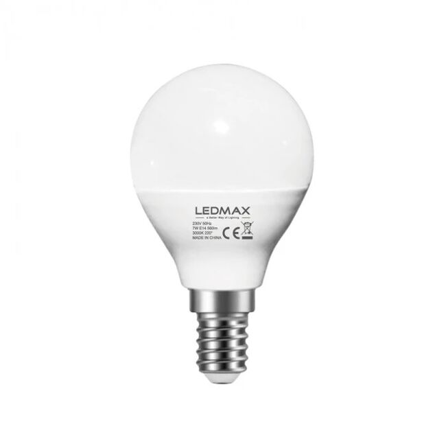 LED крушка 7W G45 230V/50HZ /Е14/80Lm/W 3000K RA80 IP20 CE/EMC