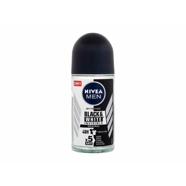 Nivea Black & White Invisible Silky Smooth Antiperspirant(50мл), Капацитет: 50 ml, Пол: Men