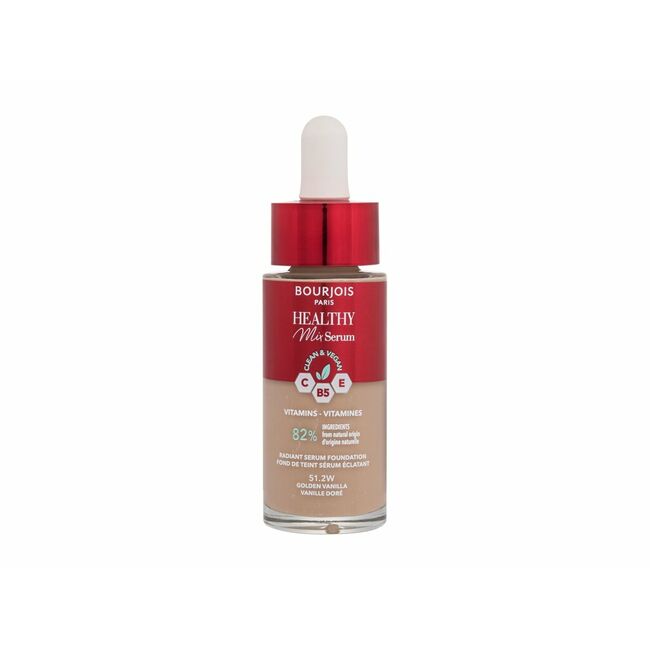 BOURJOIS Paris Healthy Mix Clean & Vegan Serum Foundation Makeup, Капацитет: 30 ml, Пол: Women, Shade: 51.2W Golden Vanilla